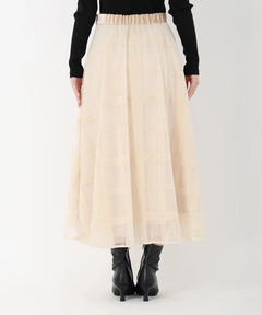 STRAWBERRY-FIELDS(ストロベリーフィールズ) |フロッキープリントチュールフレアースカート