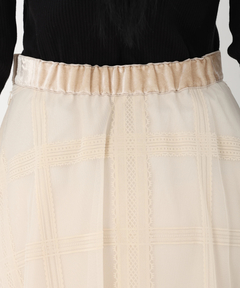 STRAWBERRY-FIELDS(ストロベリーフィールズ) |フロッキープリントチュールフレアースカート