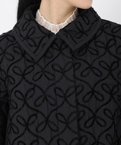 STRAWBERRY-FIELDS(ストロベリーフィールズ) |【プレゼント対象】モールリボン刺繍キルトステンカラーコート