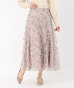 STRAWBERRY-FIELDS(ストロベリーフィールズ) |【プレゼント対象】刺繍チュールフレアースカート