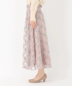 STRAWBERRY-FIELDS(ストロベリーフィールズ) |【プレゼント対象】刺繍チュールフレアースカート