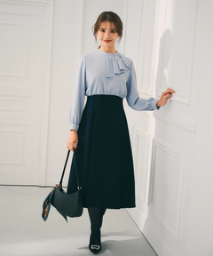 STRAWBERRY-FIELDS(ストロベリーフィールズ) |【プレゼント対象】アシンメトリーフリルワンピース