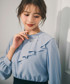 STRAWBERRY-FIELDS(ストロベリーフィールズ) |【プレゼント対象】アシンメトリーフリルワンピース