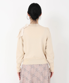 STRAWBERRY-FIELDS(ストロベリーフィールズ) |レース＊タフタリボンネックニット