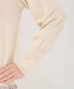 STRAWBERRY-FIELDS(ストロベリーフィールズ) |レース＊タフタリボンネックニット