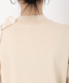 STRAWBERRY-FIELDS(ストロベリーフィールズ) |レース＊タフタリボンネックニット