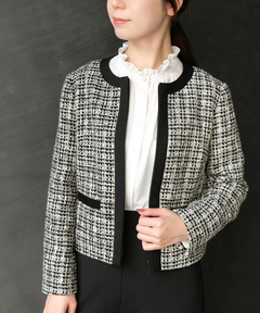 STRAWBERRY-FIELDS(ストロベリーフィールズ) |ミックスツイードジップアップジャケット