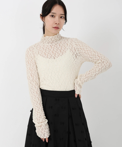 STRAWBERRY-FIELDS(ストロベリーフィールズ) |シュリンクレースハイネックプルオーバー