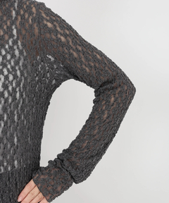 STRAWBERRY-FIELDS(ストロベリーフィールズ) |シュリンクレースハイネックプルオーバー