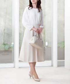 STRAWBERRY-FIELDS(ストロベリーフィールズ) |ウエスト切替ツイードワンピース