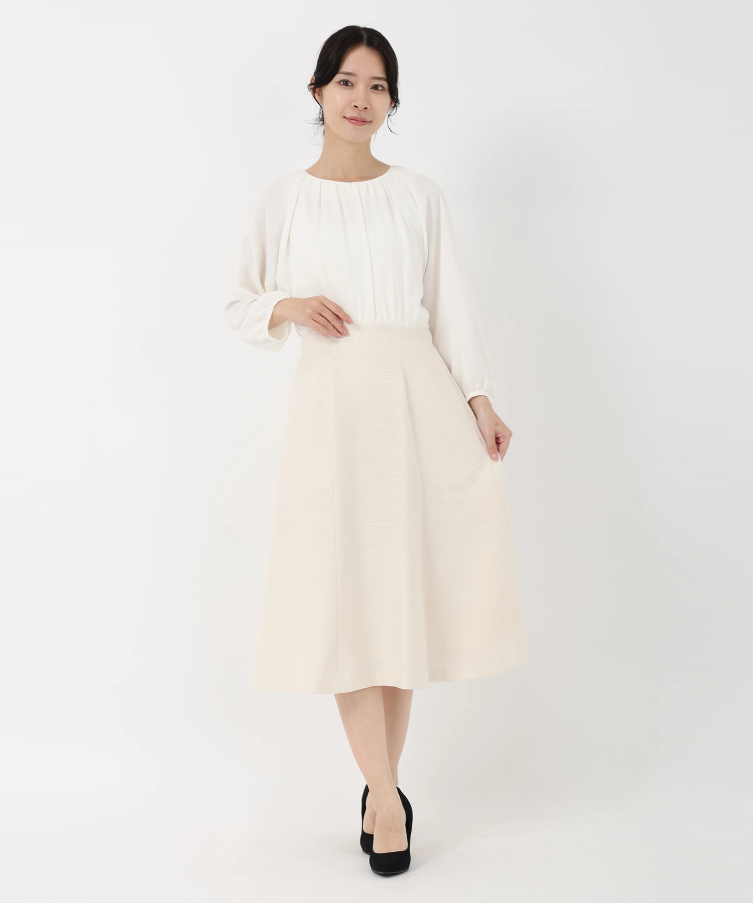 【新品タグ付き】STRAWBERRY-FIELDS　ビーナスツイード　ワンピース STRAWBERRY-FIELDS（ストロベリーフィールズ）｜ウエスト切替ツイード