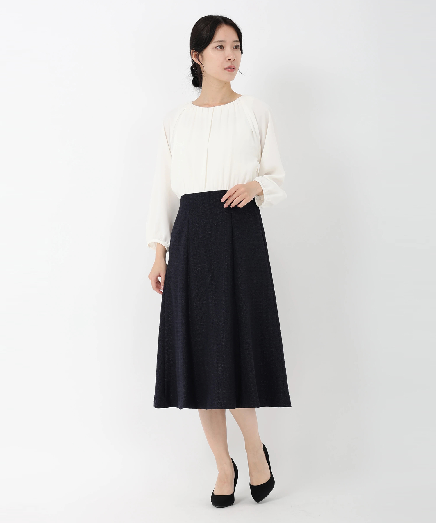 STRAWBERRY-FIELDS（ストロベリーフィールズ）｜ウエスト切替ツイード