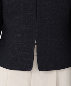 STRAWBERRY-FIELDS(ストロベリーフィールズ) |襟ぐりビジュー付ツイードジャケット