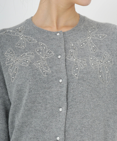 STRAWBERRY-FIELDS(ストロベリーフィールズ) |リボンモチーフ刺？ニットカーディガン