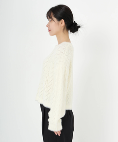 STRAWBERRY-FIELDS(ストロベリーフィールズ) |ハート透かし編みシャギーニット