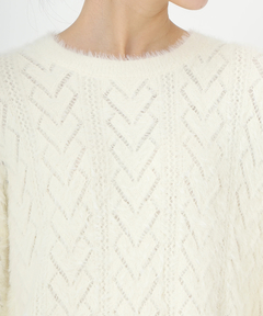 STRAWBERRY-FIELDS(ストロベリーフィールズ) |ハート透かし編みシャギーニット