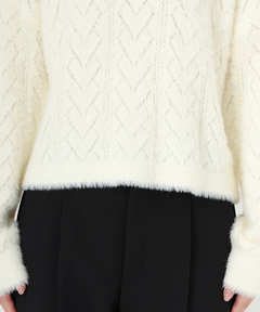 STRAWBERRY-FIELDS(ストロベリーフィールズ) |ハート透かし編みシャギーニット