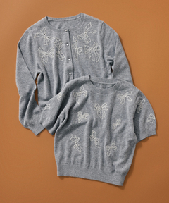 STRAWBERRY-FIELDS(ストロベリーフィールズ) |リボンモチーフ刺しゅうニット