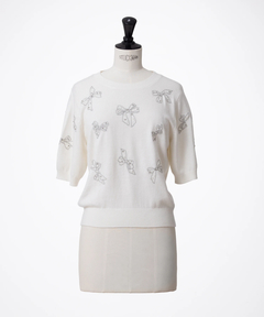 STRAWBERRY-FIELDS(ストロベリーフィールズ) |リボンモチーフ刺しゅうニット