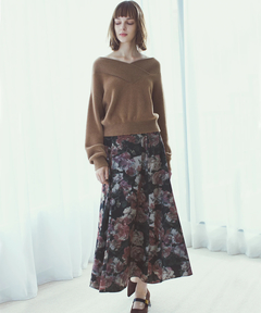 you様2点ストロベリーフィールズショートコートとパールニットチュニック ストロベリーフィールズ STRAWBERRY FIELDS ノーカラーショート