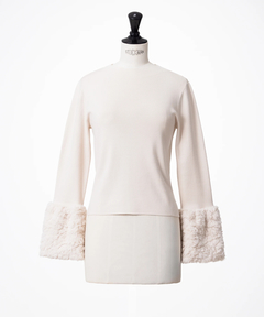 STRAWBERRY-FIELDS(ストロベリーフィールズ) |袖口フェイクファーニット