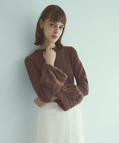 STRAWBERRY-FIELDS(ストロベリーフィールズ) |袖口フェイクファーニット