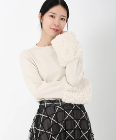 STRAWBERRY-FIELDS(ストロベリーフィールズ) |袖口フェイクファーニット