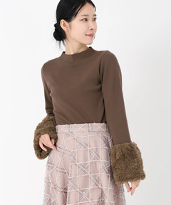 STRAWBERRY-FIELDS(ストロベリーフィールズ) |袖口フェイクファーニット