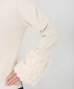 STRAWBERRY-FIELDS(ストロベリーフィールズ) |袖口フェイクファーニット