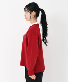 STRAWBERRY-FIELDS(ストロベリーフィールズ) |スカラップＶネックニット