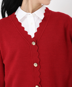 STRAWBERRY-FIELDS(ストロベリーフィールズ) |スカラップＶネックニット