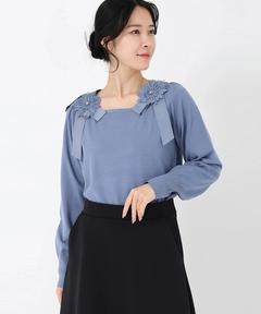 STRAWBERRY-FIELDS(ストロベリーフィールズ) |レース＊リボンデティールニット