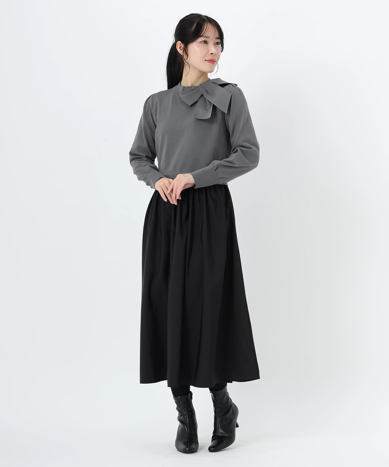 ストロベリーフィールズ リボンワンピース STRAWBERRY-FIELDS（ストロベリーフィールズ）｜リボンネック