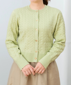 【新品未使用品】ストロベリーフィールズ　リボン釦ニットカーディガン Light Outer & Knit 】 ◻︎リボン釦ニットカーディガン オリジナルの