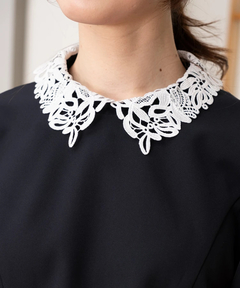 STRAWBERRY-FIELDS(ストロベリーフィールズ) |レース襟付きペプラムプルオーバー