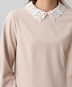 STRAWBERRY-FIELDS(ストロベリーフィールズ) |レース襟付きペプラムプルオーバー