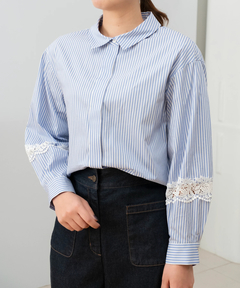 新品タグ付　ストロベリーフィールズ　完売人気商品　レース＊パールニットジャケット ストロベリーフィールズ STRAWBERRY FIELDS レース＊パール釦ニット