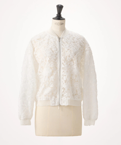 STRAWBERRY-FIELDS(ストロベリーフィールズ) |チュール刺繍ジップアップブルゾン