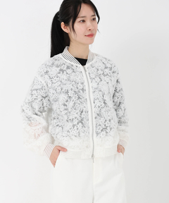 STRAWBERRY-FIELDS(ストロベリーフィールズ) |チュール刺繍ジップアップブルゾン