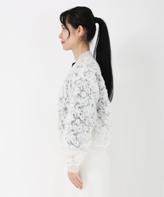 STRAWBERRY-FIELDS(ストロベリーフィールズ) |チュール刺繍ジップアップブルゾン