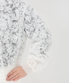 STRAWBERRY-FIELDS(ストロベリーフィールズ) |チュール刺繍ジップアップブルゾン