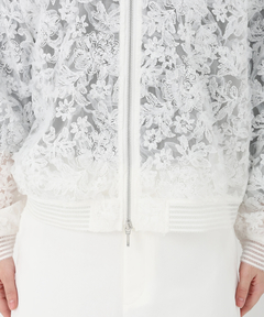 STRAWBERRY-FIELDS(ストロベリーフィールズ) |チュール刺繍ジップアップブルゾン