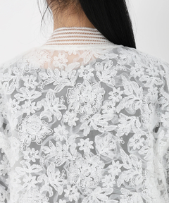 STRAWBERRY-FIELDS(ストロベリーフィールズ) |チュール刺繍ジップアップブルゾン