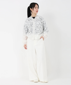STRAWBERRY-FIELDS(ストロベリーフィールズ) |チュール刺繍ジップアップブルゾン