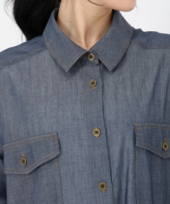 STRAWBERRY-FIELDS(ストロベリーフィールズ) |シアーデニムオーバーシャツ