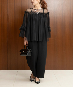 STRAWBERRY-FIELDS(ストロベリーフィールズ) |チュールトップスパンツセットアップ