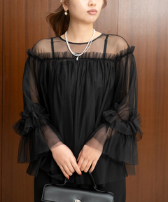 STRAWBERRY-FIELDS(ストロベリーフィールズ) |チュールトップスパンツセットアップ