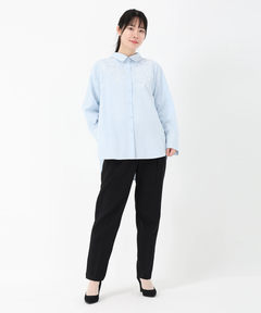 STRAWBERRY-FIELDS(ストロベリーフィールズ) |ストライプミックスアップリケシャツ