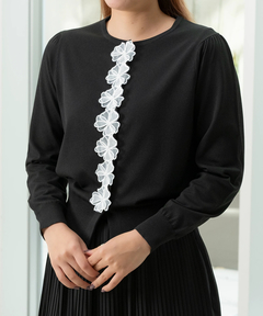 STRAWBERRY-FIELDS(ストロベリーフィールズ) |花モチーフニットカーディガン