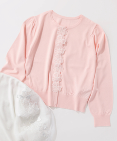 STRAWBERRY-FIELDS(ストロベリーフィールズ) |花モチーフニットカーディガン